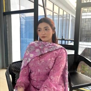 Pink Petal Bloom China Silk Ensemble | Three-Piece